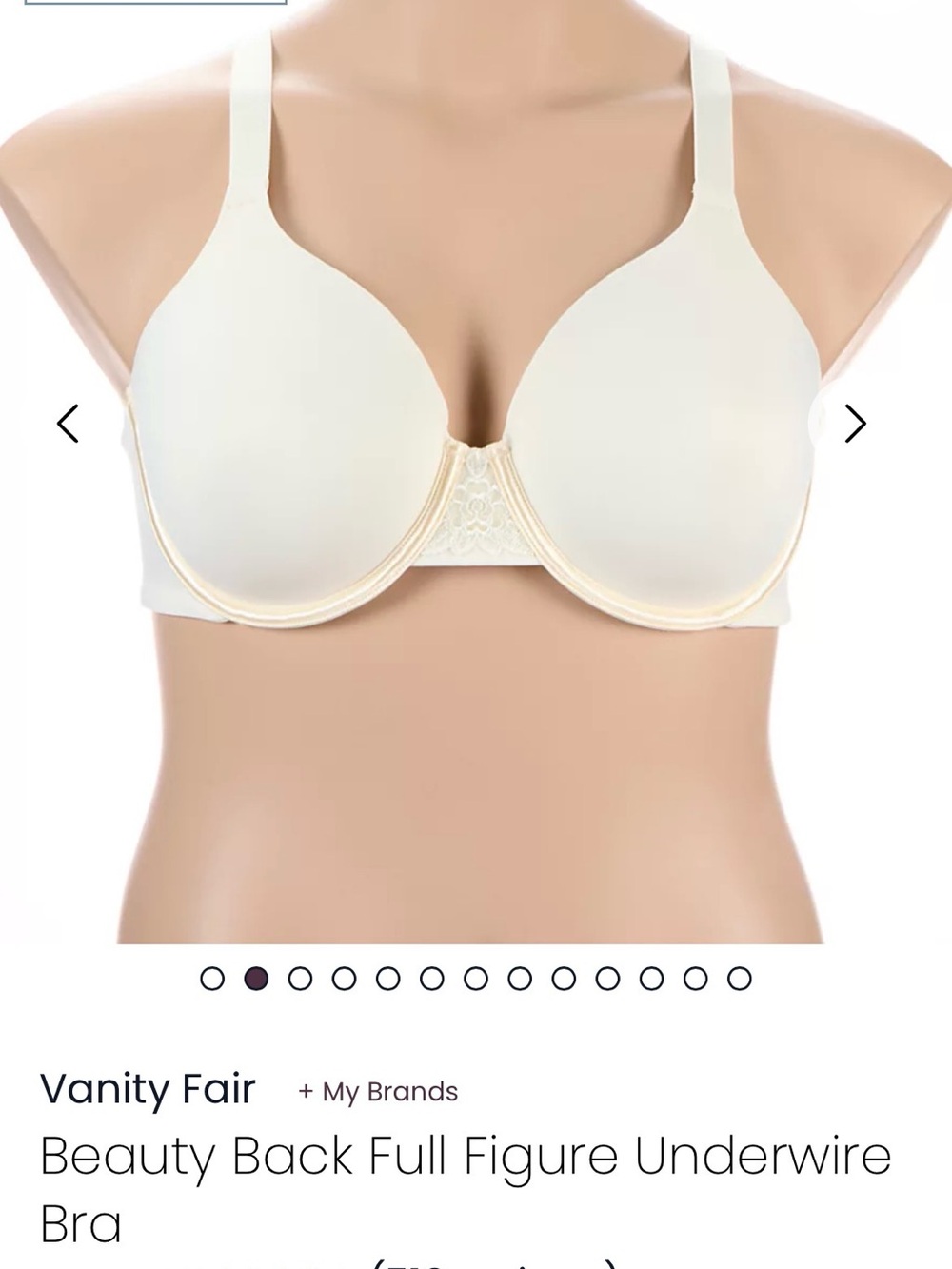 Vanity Fair Smooth Cream Underwire T-Shirt Bra